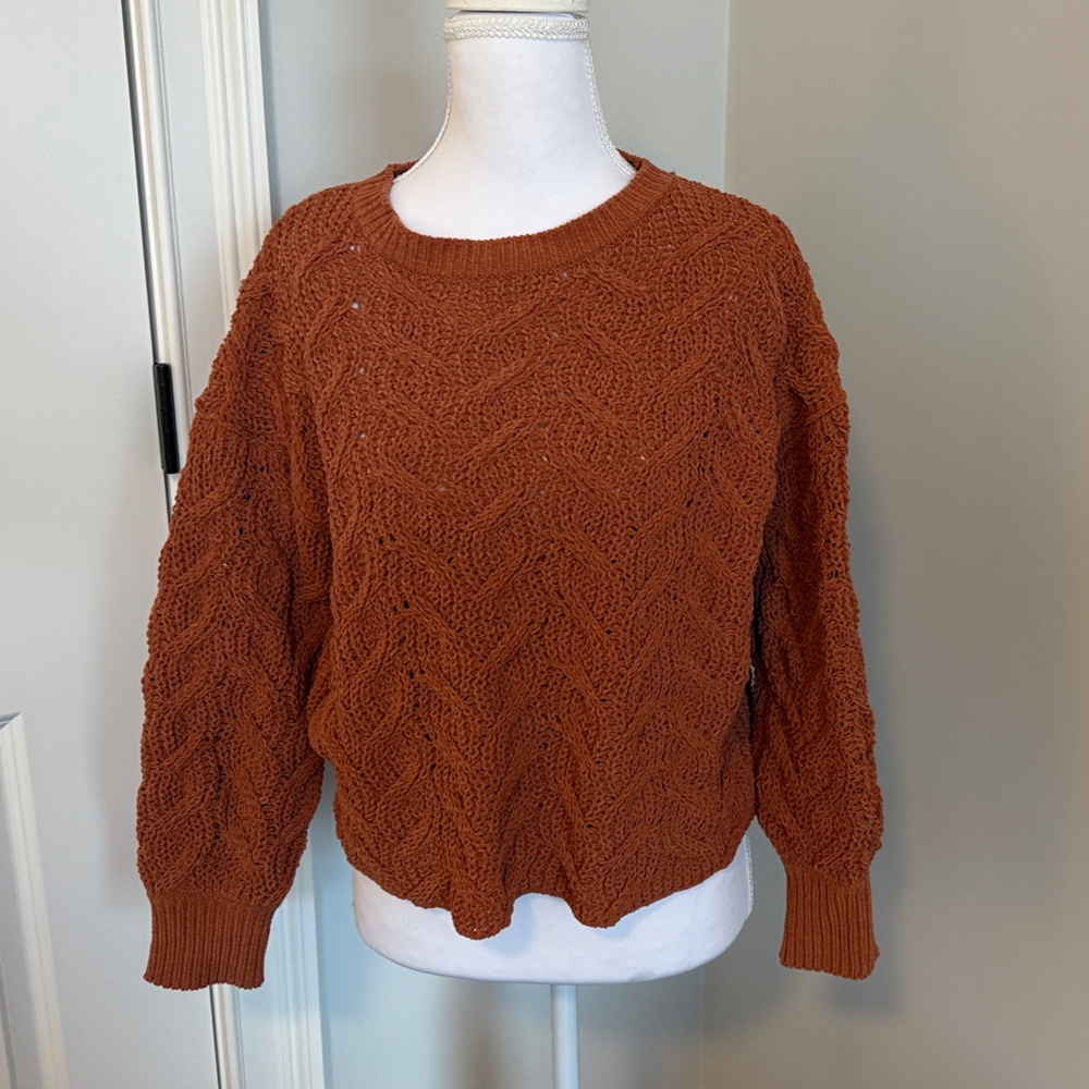 Rust Cable Knit Sweater